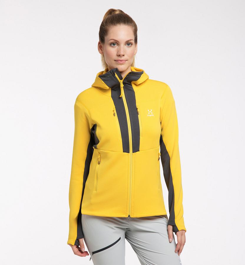 Haglöfs Roc Nordic Mid Layer Yellow For Womens JBWMC7840 Australia